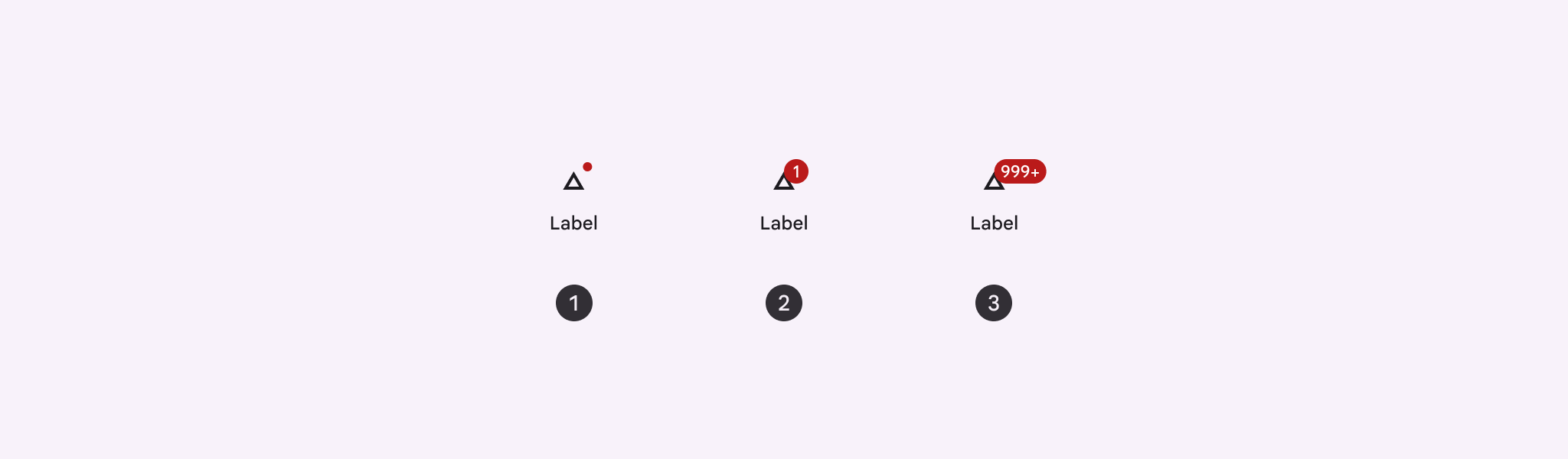 Two variants of badges