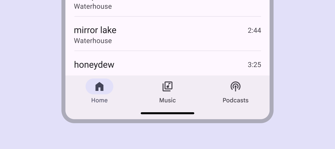 Flexible horizontal navigation bar
