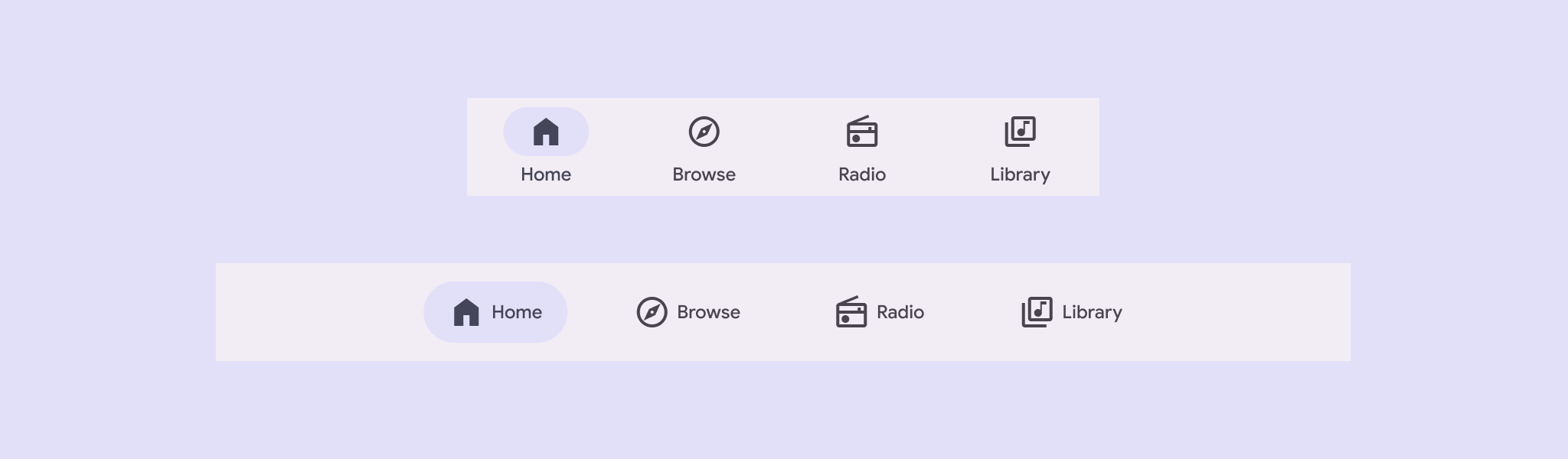Navigation bar with 4 icons.