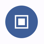 "Filled icon button example for Android over a white background."