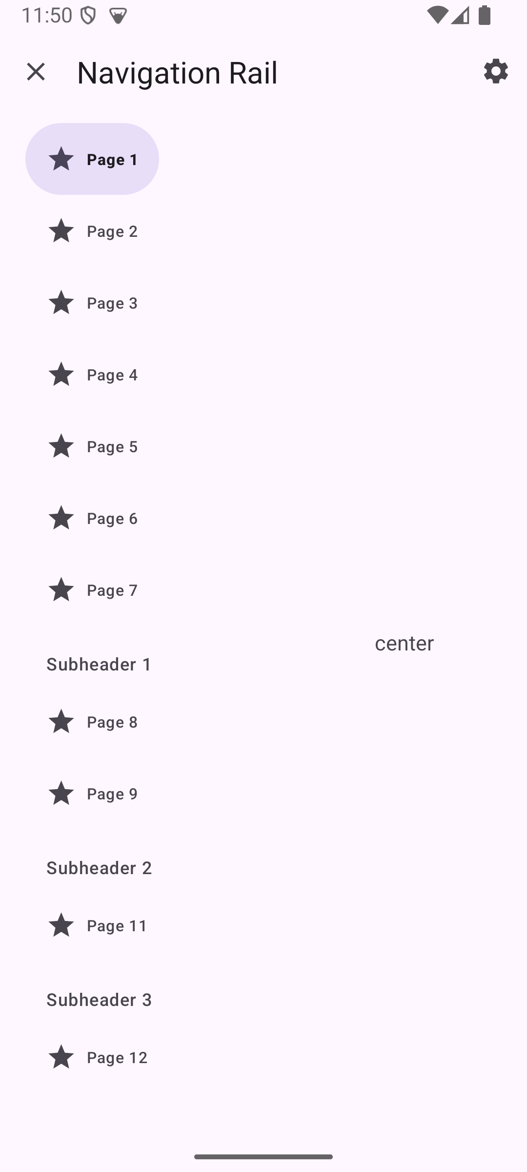 Expanded navigation rail