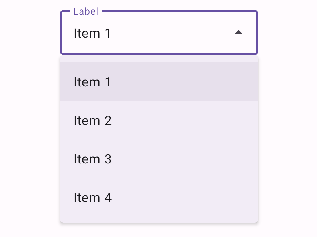 Text field with an exposed dropdown menu.