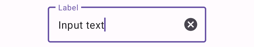 Text field with a clear text trailing icon.